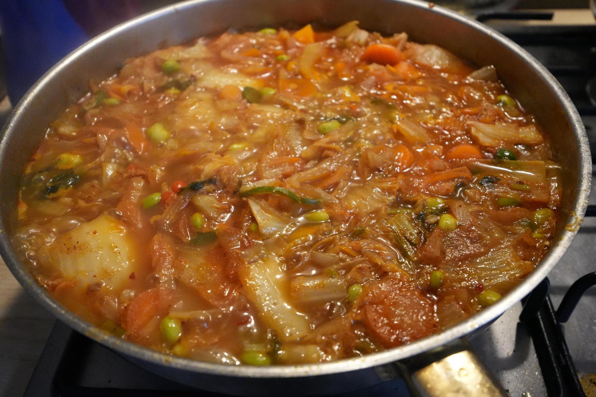 close up on the state of the pan
