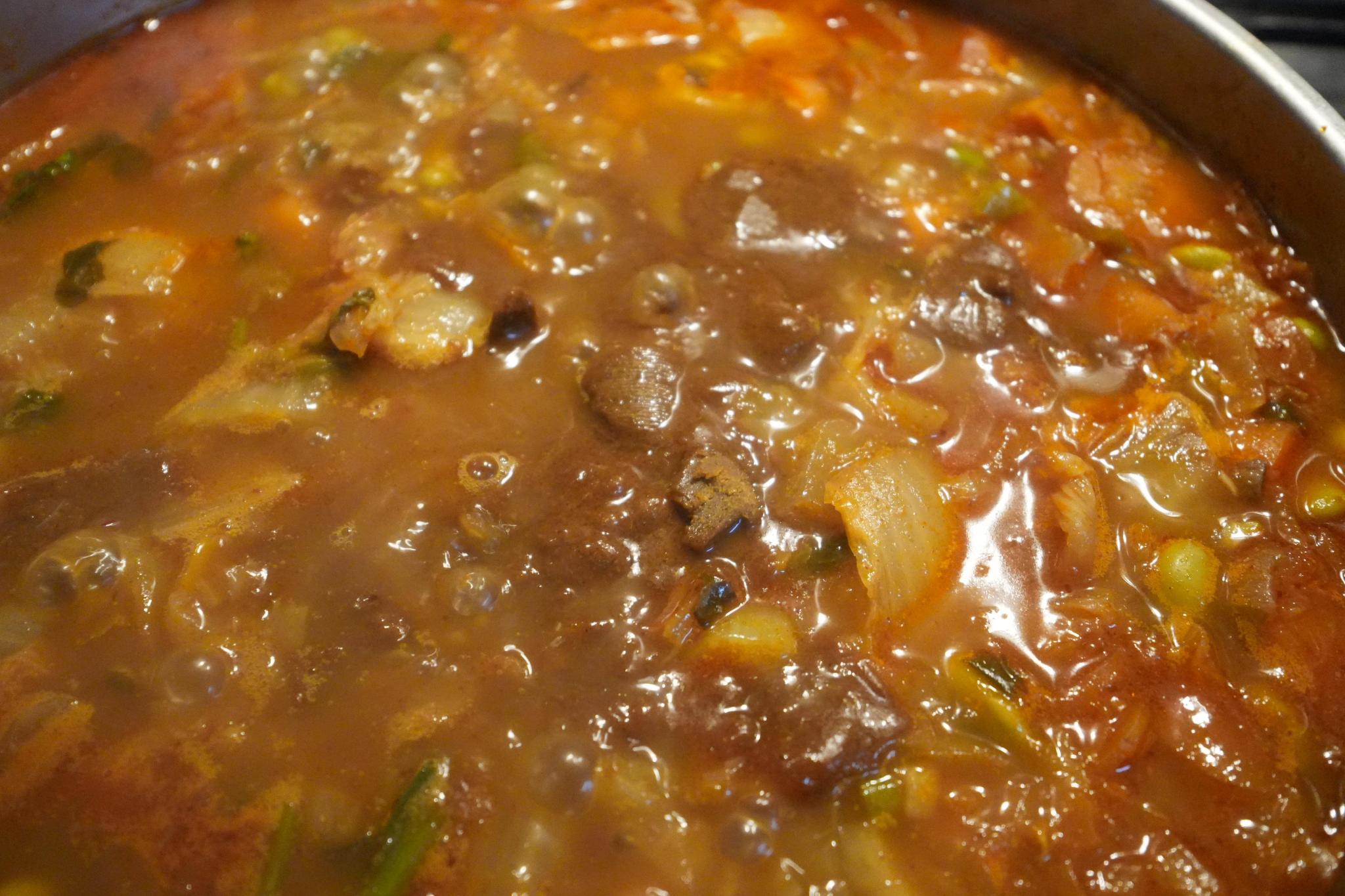 pan with boiling water for hard boiled eggs