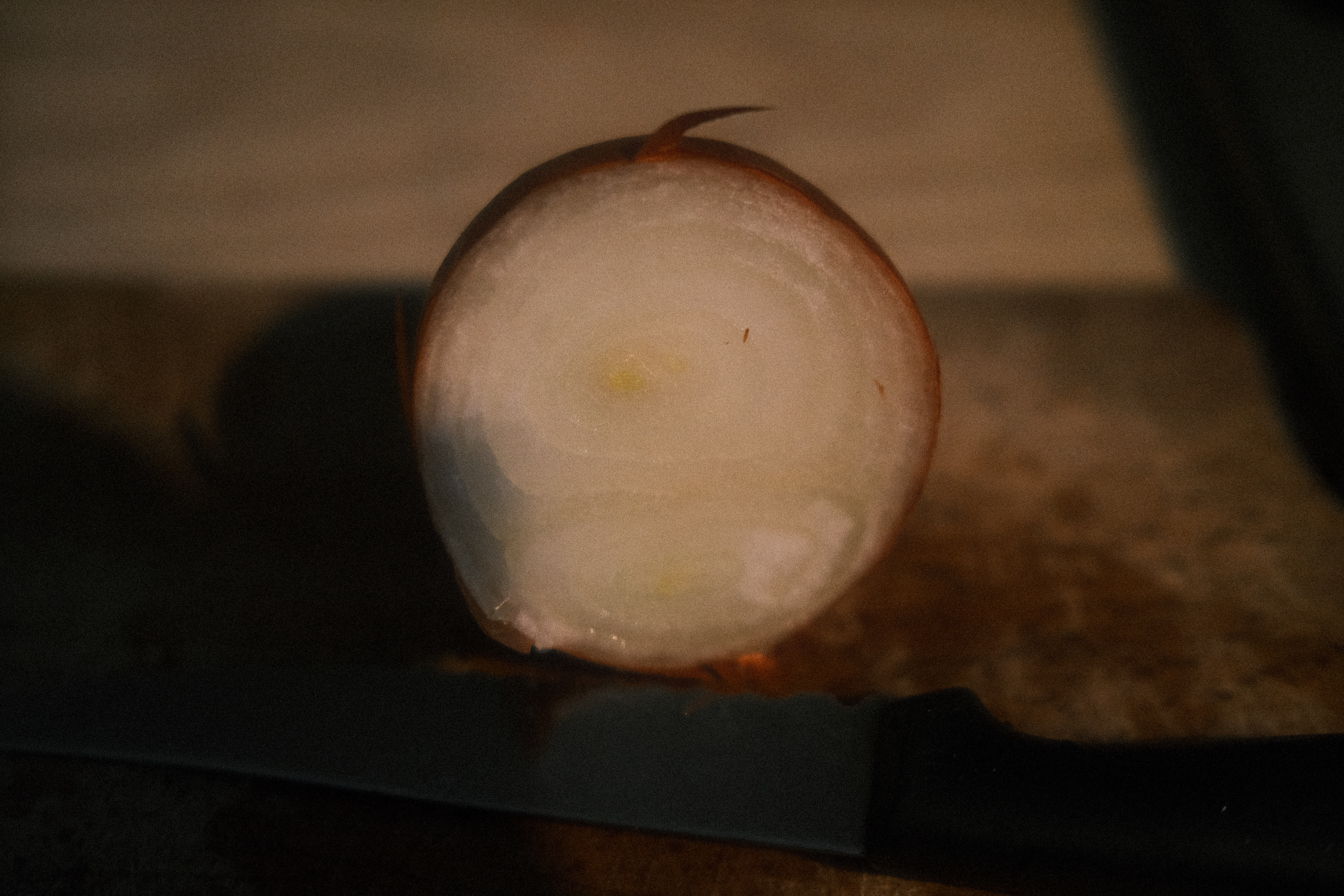 an onion cut in half